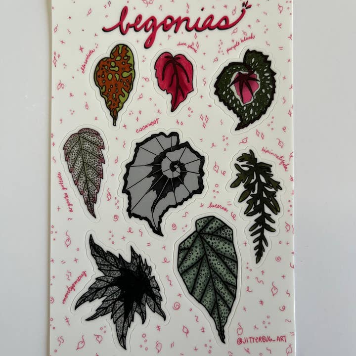 Jitterbug Art Studio - Wholesale Sticker - Begonias Sticker Sheet0