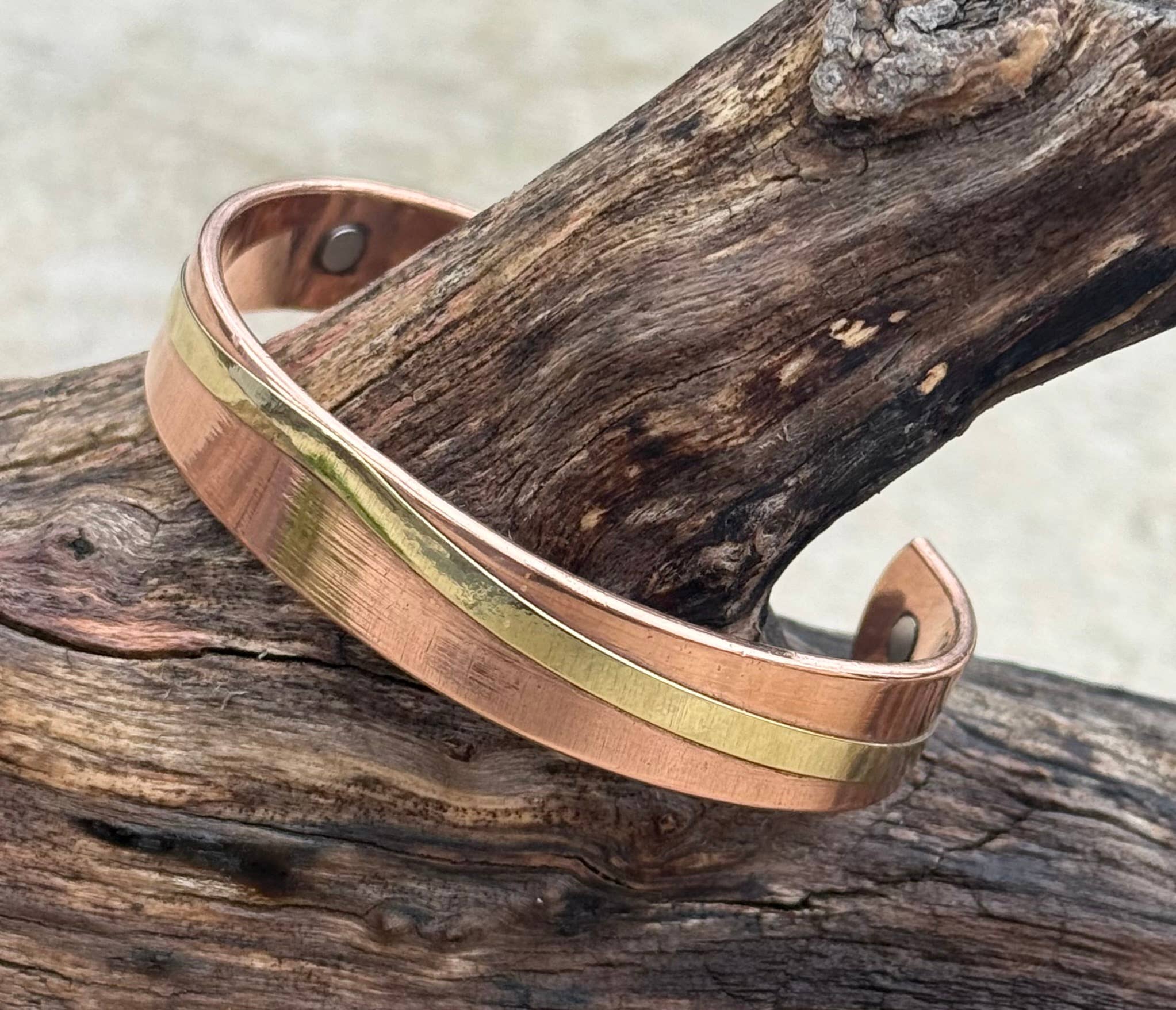 Lungta Imports - Wholesale Cuff Bracelet - Pure Copper 2 Tone Cuff Bracelet for Women and Men2