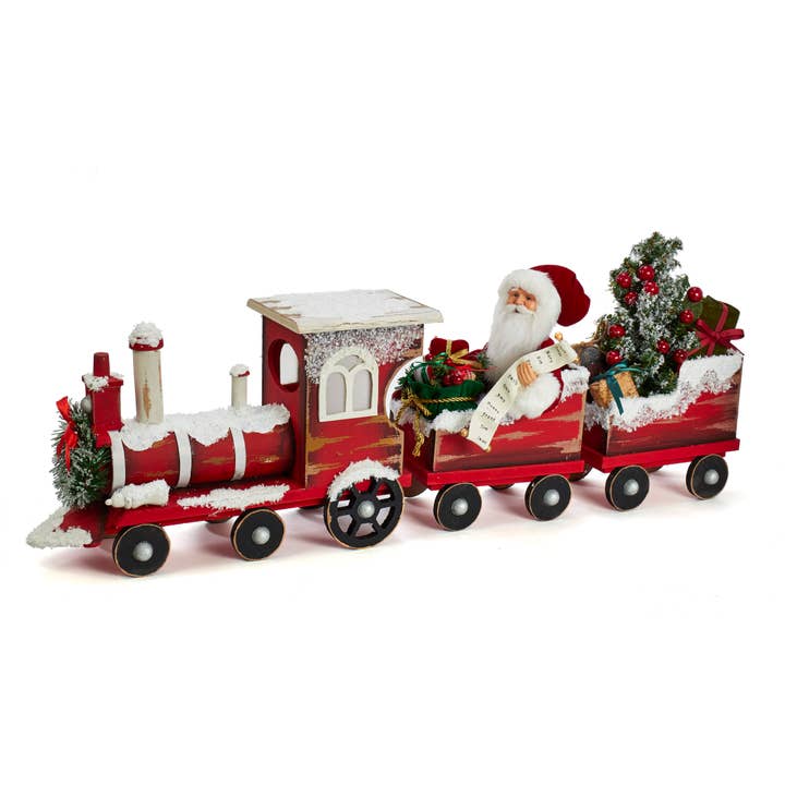 30.5"KRNGL KLAUS SANTA TRAIN SET 3P for wholesale by Kurt S. Adler, Inc.