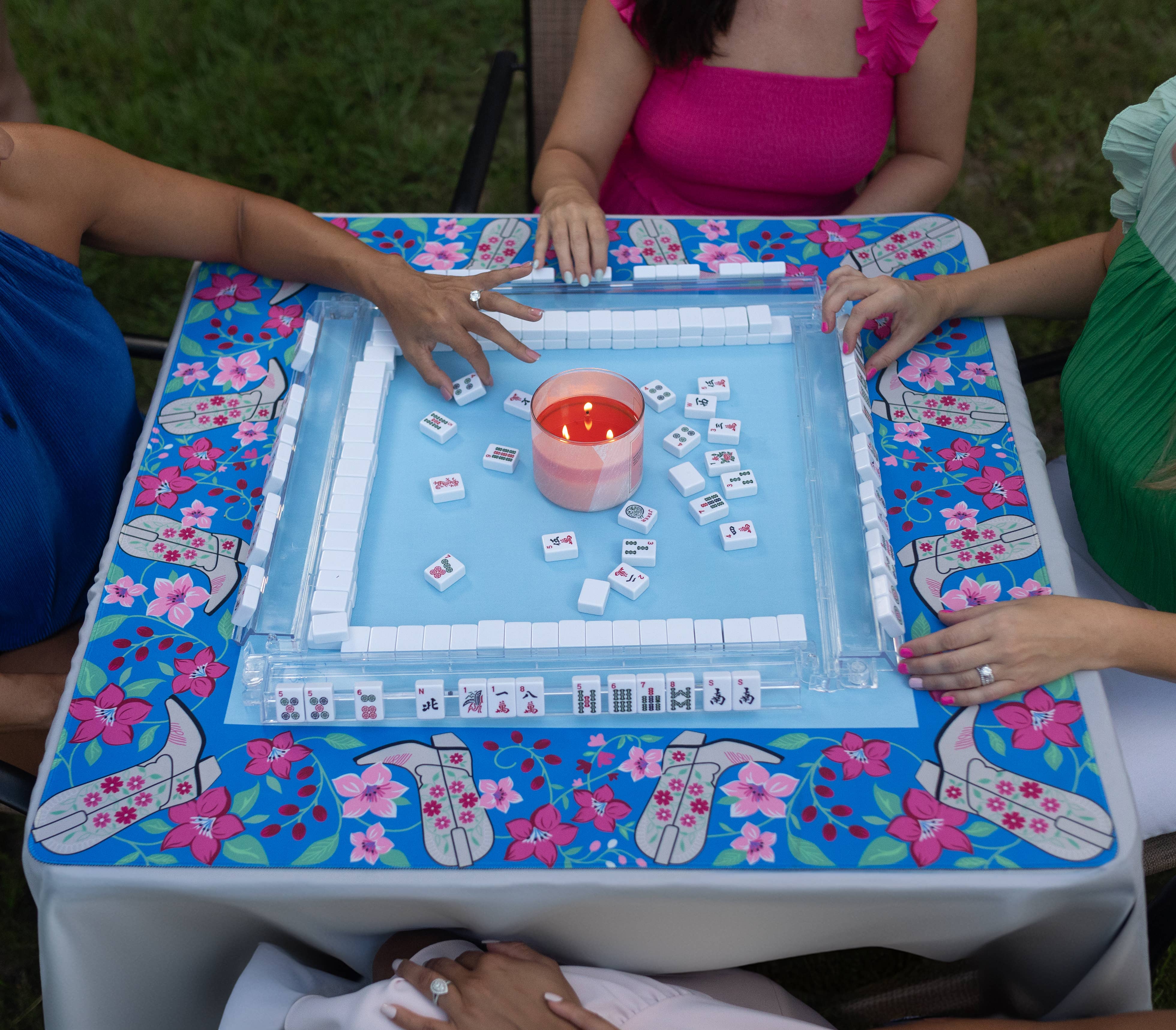 Hutch and Nook – Toalha de mesa por atacado – Tapete Bota Cowboy Azul1