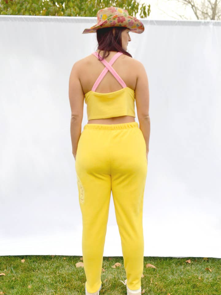 Fleece Lucky Joggers in Daffodil for wholesale on Faire5