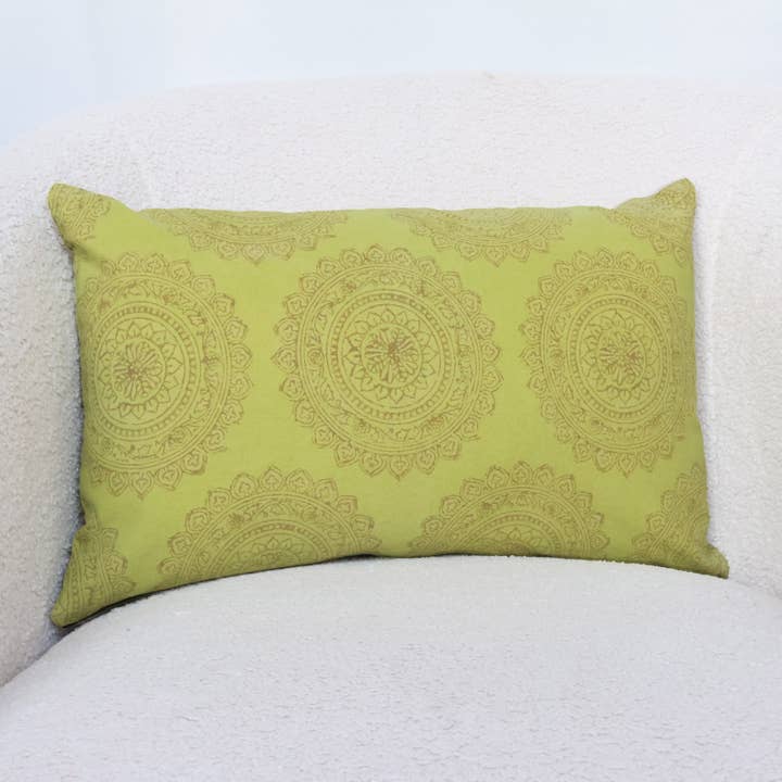 Chartreuse Teak Rings - Lumbar for wholesale by House of Amu