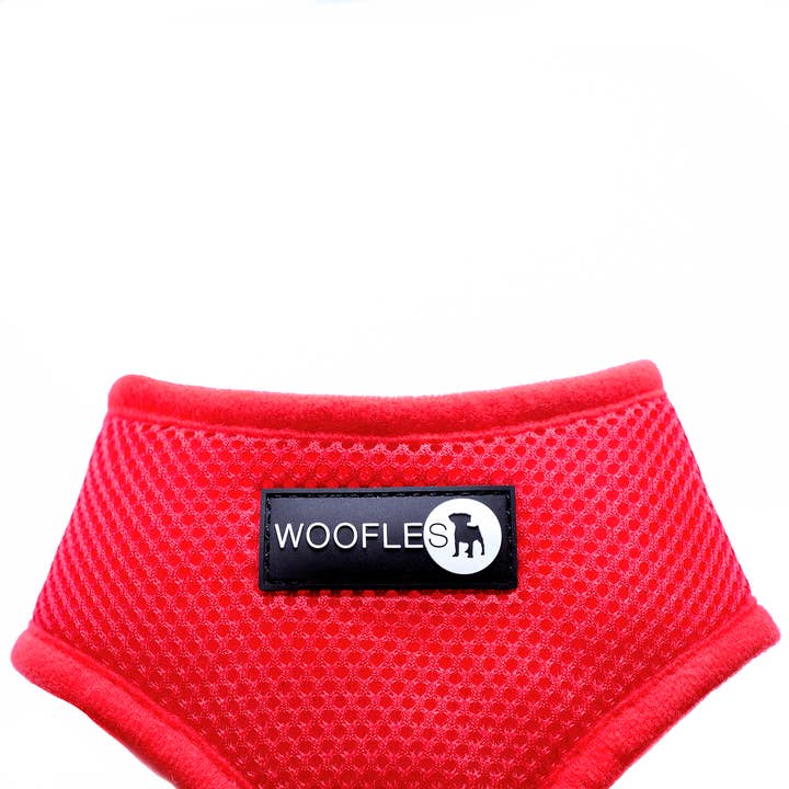 Woofles - Venta al por mayor Arnés - Perros - Arnés doble para perros AirMesh - Rojo4