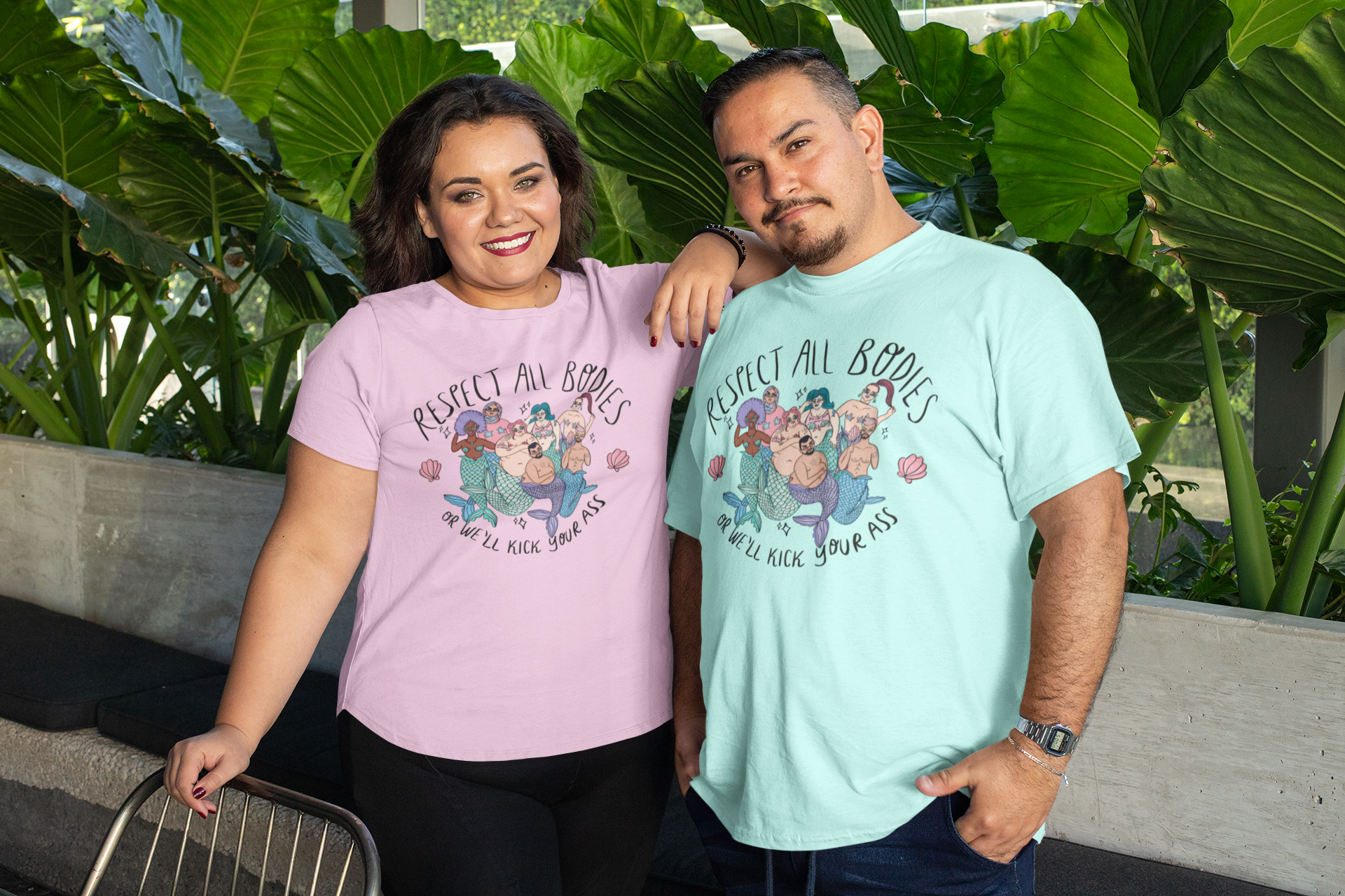Chiaralascura – wholesale T-shirts med screentryck – Dam – Unisex t-shirt i ekologisk bomull med Body Positive sjöjungfruar9