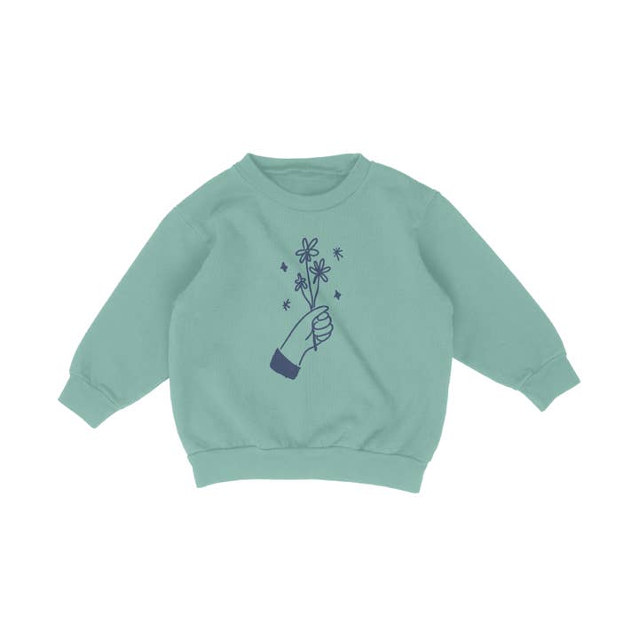 Flower Bouquet Handup Toddler Crewneck for wholesale by The Communitee Project