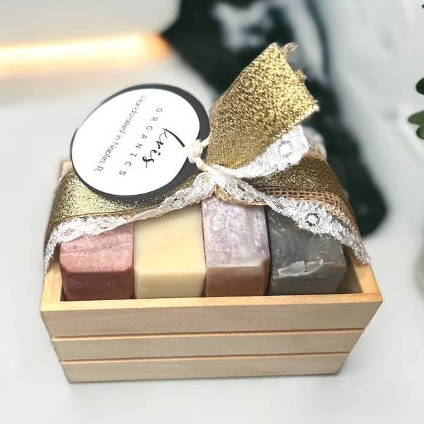 Wooden Soap Crate Gift for wholesale by Kris Organics