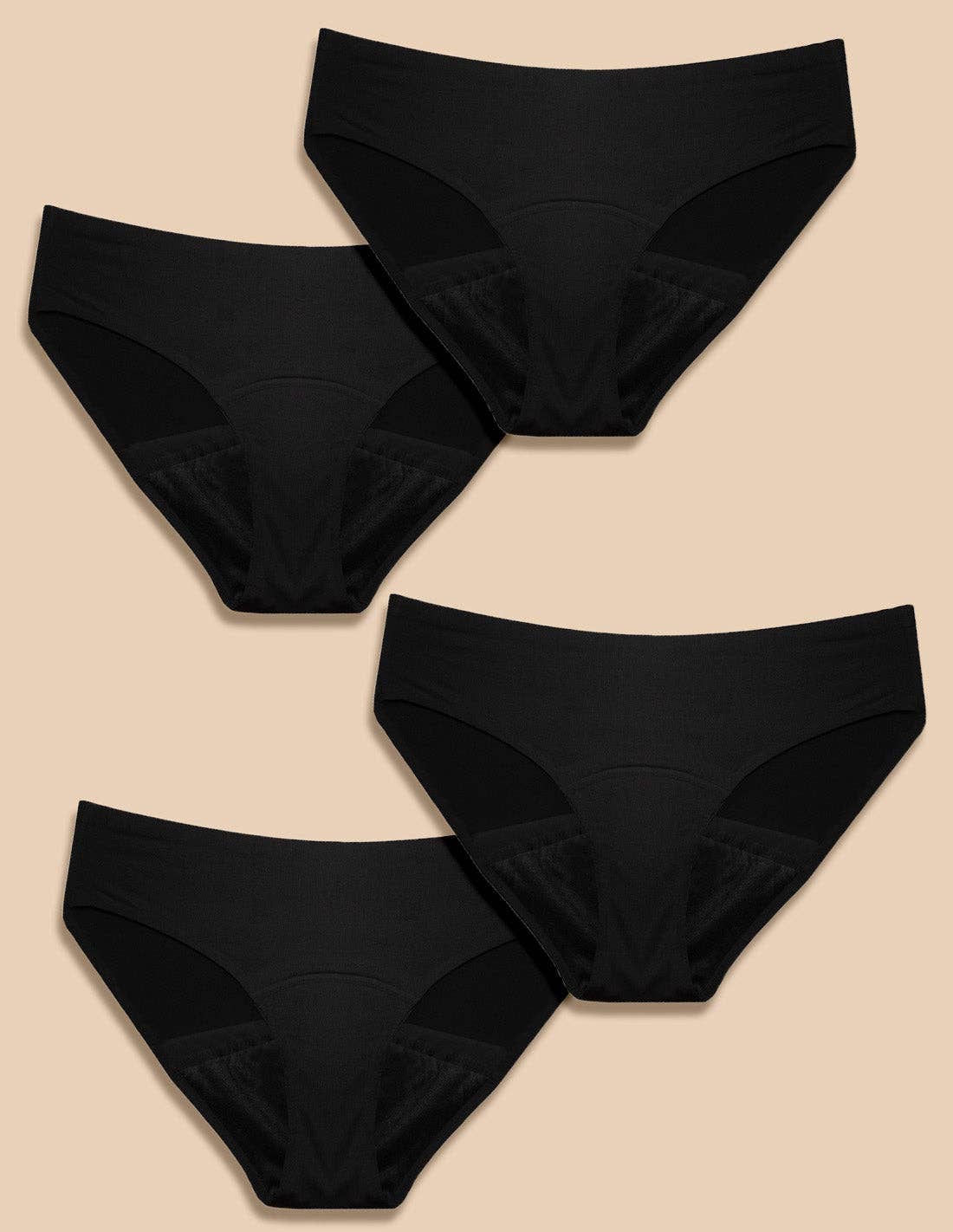 Black 4 Invisible menstrual panties Berta for wholesale on Faire3