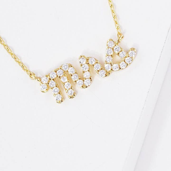 Colar Cursivo Gold Cubic Mrs. por atacado de OHBOOBA DESIGN