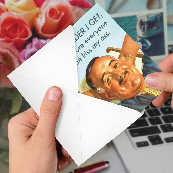 NobleWorks - Wholesale Birthday Card - Birthday Card - Man Everyone Kiss My Ass2