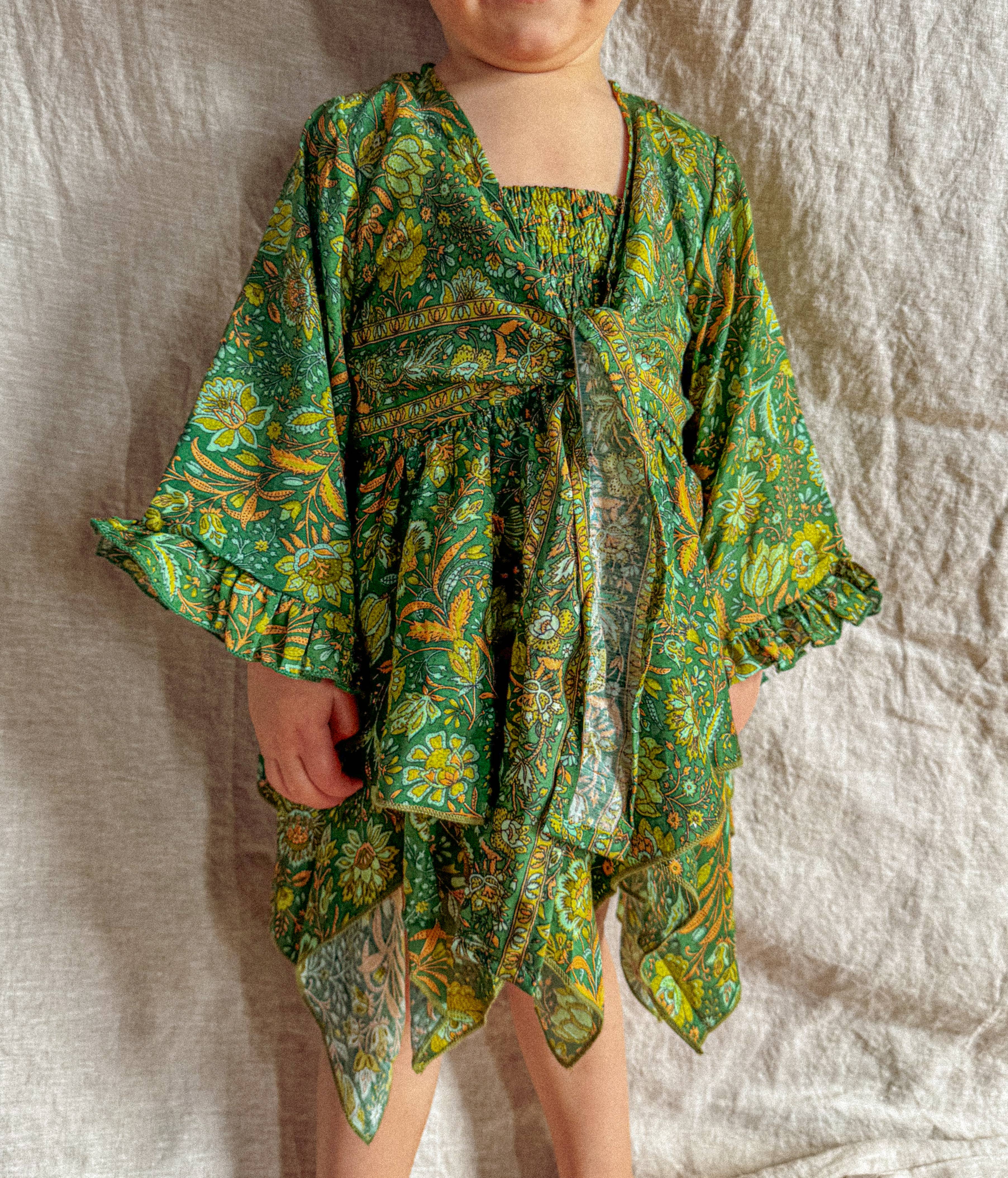 Gardenbelle Shop - Wholesale T-Shirt - Kids - Baby Toddler Bell Sleeve Top, Hippie Boho Flower Tie Front