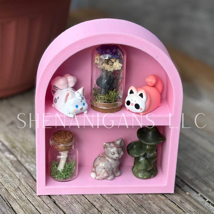 Curio Shelf Arch - 1 Shelf - Trinket, Desk, Crystal for wholesale by Shenanigans By Sam