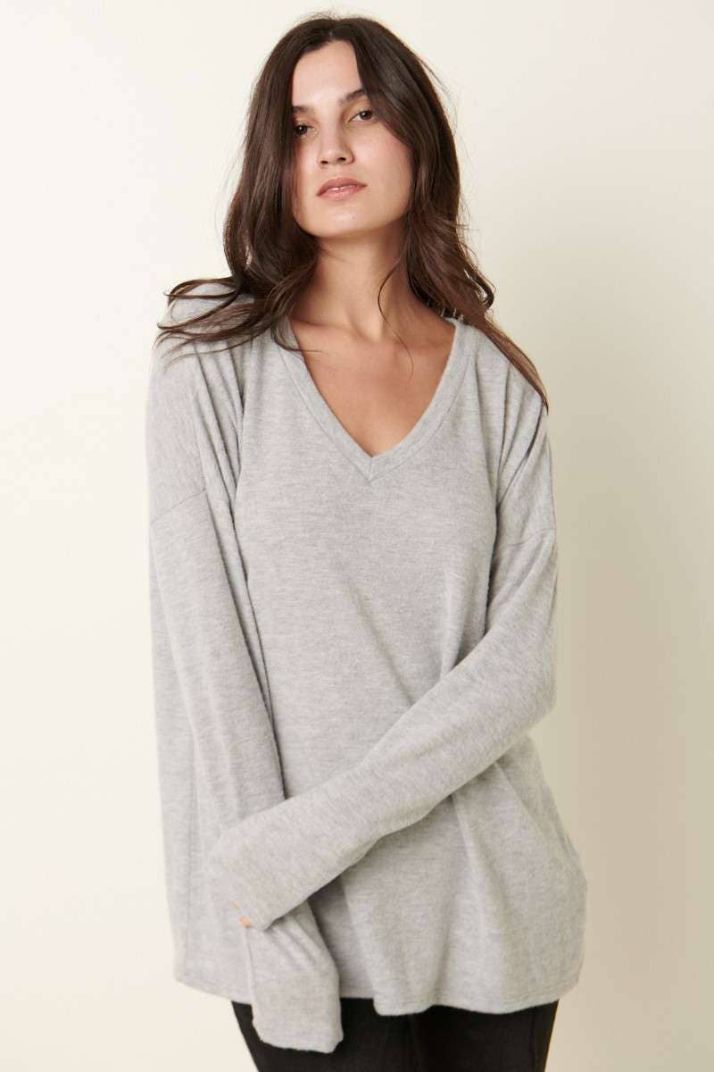 mittoshop - Venta al por mayor Jersey corto de punto - Mujer - TOP DE PUNTO CON CUELLO EN V ESTILO HACCI CEPILLADO T102228