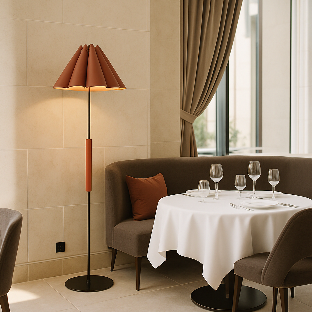 VIVZONE - Wholesale Floor Lamp - Floor Lamp With Leather Ruched Shade4