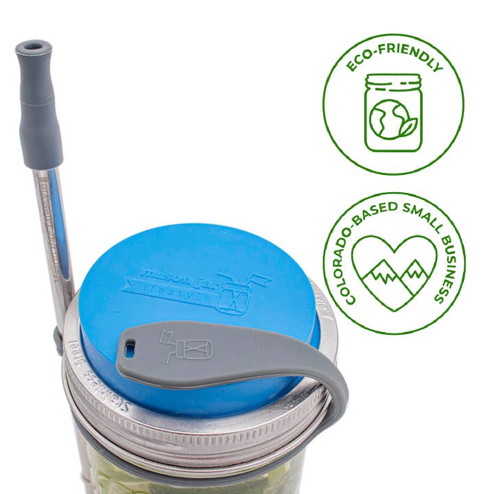 Mason Jar Lifestyle - Wholesale Drink Lids - Silicone Straw Hole Tumbler Lid Plug/Stopper w/ Straw Strap