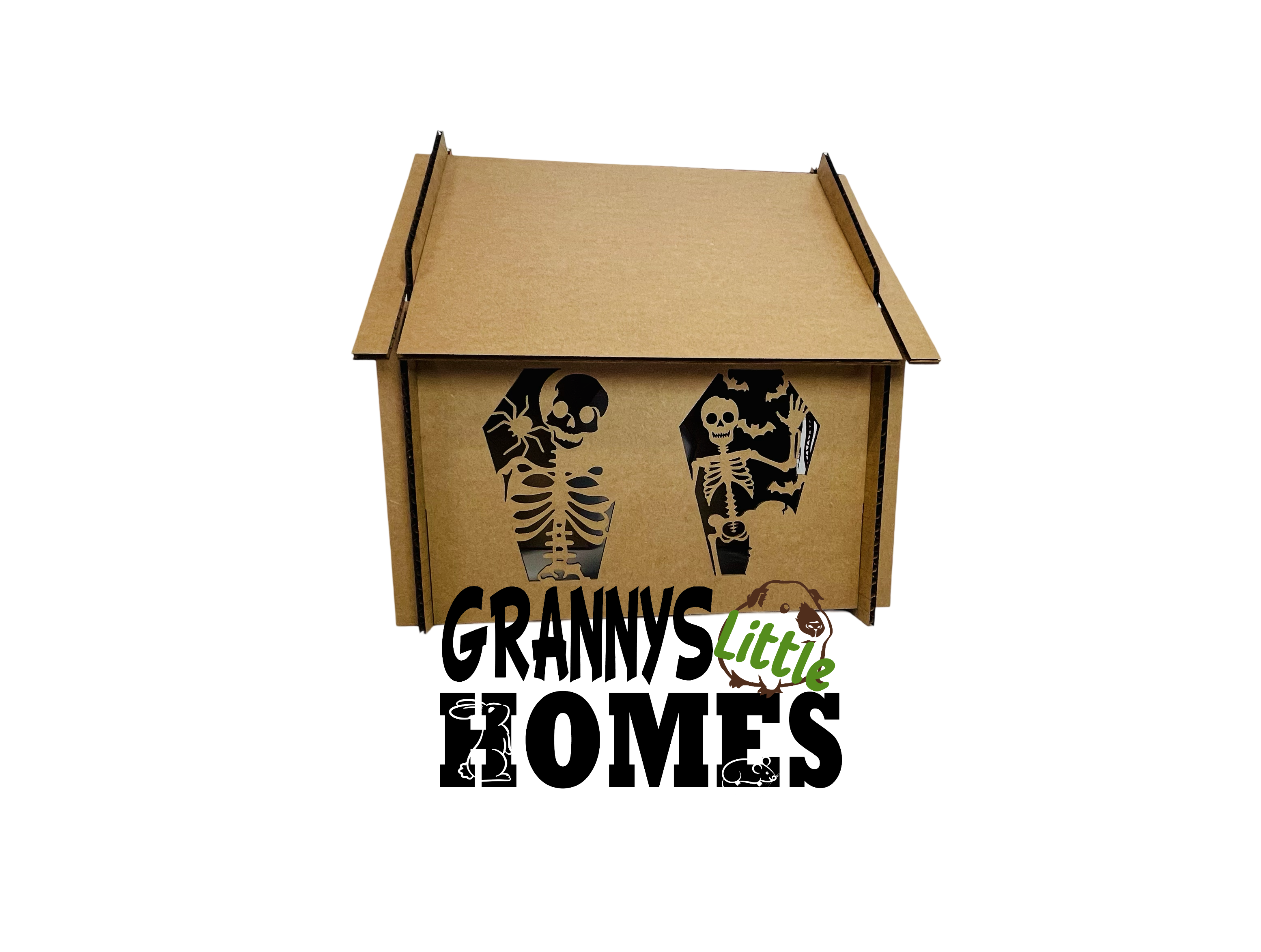 Grannys Little Homes - Wholesale Pet Cave - Cat/Dog - Cardboard Skeleton Coffin Hidey5