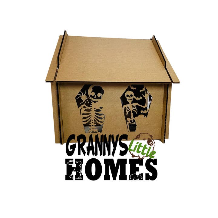 Grannys Little Homes - Wholesale Pet Cave - Cat/Dog - Cardboard Skeleton Coffin Hidey5