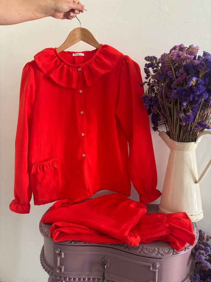 Red Muslin Pajamas - Woman for wholesale by Maria Jasmim Baby & Child
