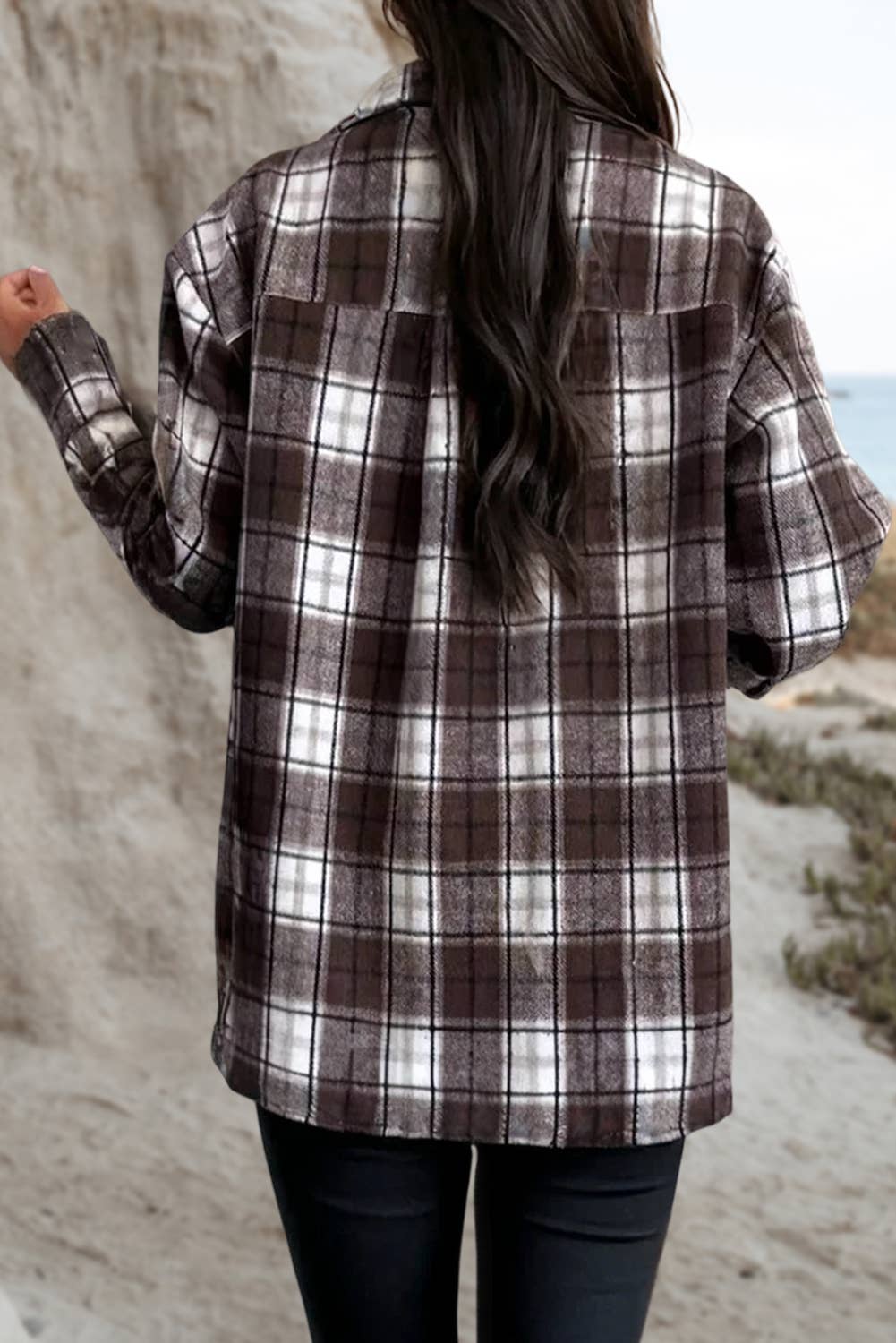 Comme indiqué Surchemise à carreaux en flanelle avec poche poitrine et boutons | S-XL en vente sur Faire1