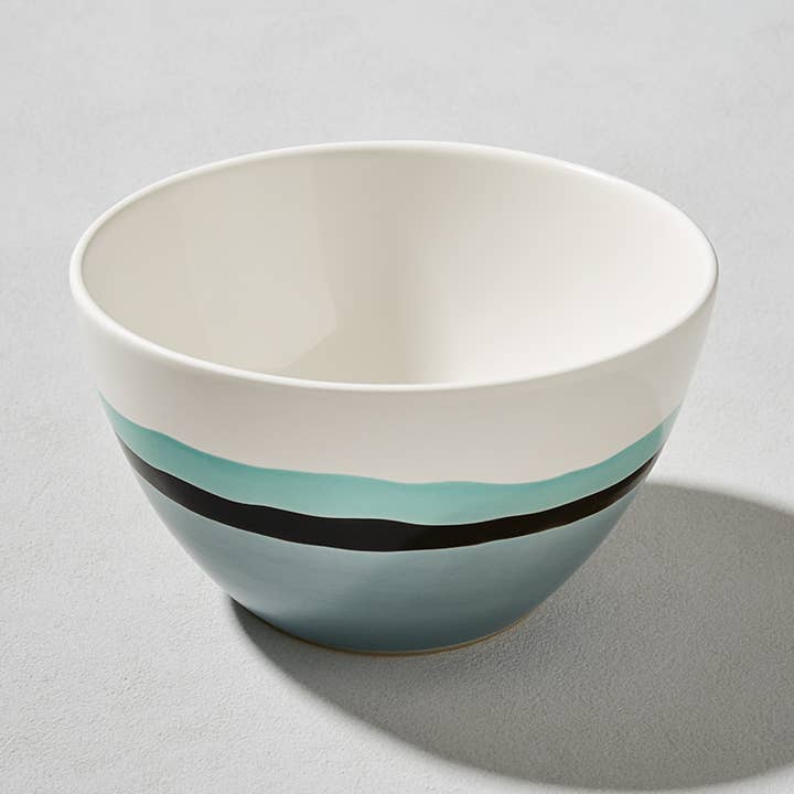 Vikko - Vague Vert/Bleu, Porcelaine Fine, Bol, 18 oz pour la vente par Kadra Kitchenware