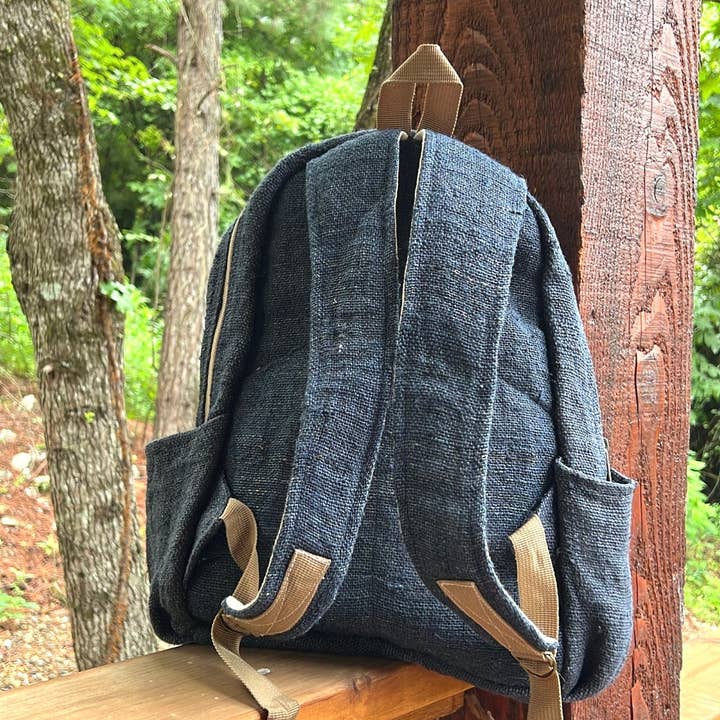 PuzzleStack – wholesale Backpack – Women's – Blue Kumari Pure Hemp Backpack5