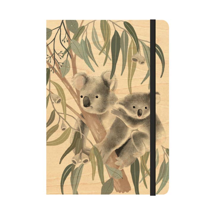 Taccuino con copertina in legno B6 (a righe) - Koala Cuddles per la vendita all'ingrosso da parte di Greenigo