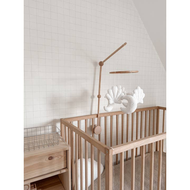 Edie & Joe - Wholesale Baby Mobile - Micro Boucle Shell & Moon Mobile Nursery Decor2