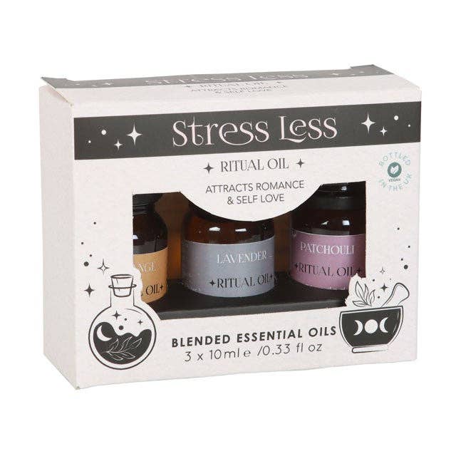 Set of 3 Stress Less Ritual Blended Essential Oils for wholesale by Something Different Wholesale