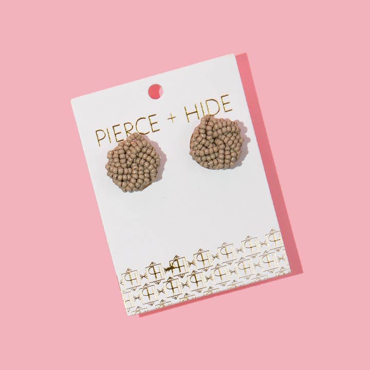 Pierce + Hide - Wholesale Stud/Post Earrings - Custom Beaded Knot Stud Earrings | Knotted Stud 9