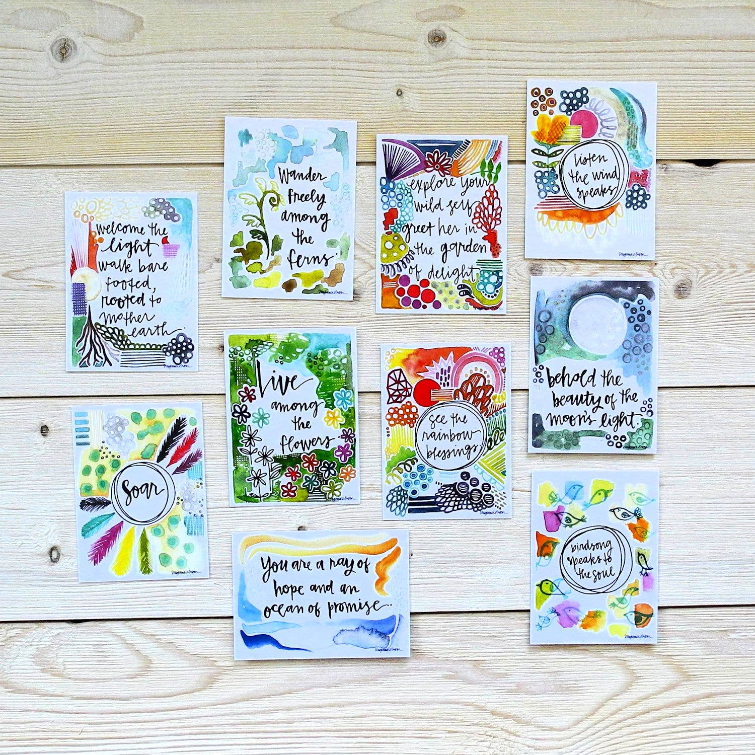 Silver Tree Art by Suzanne L. Vinson - Wholesale Stationery/Notecard Set - Nature Set - Wisdom Card Set1