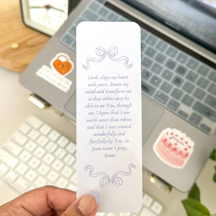 Grow in Grace - Wholesale Bookmark - Coquette prayer girl bookmark4