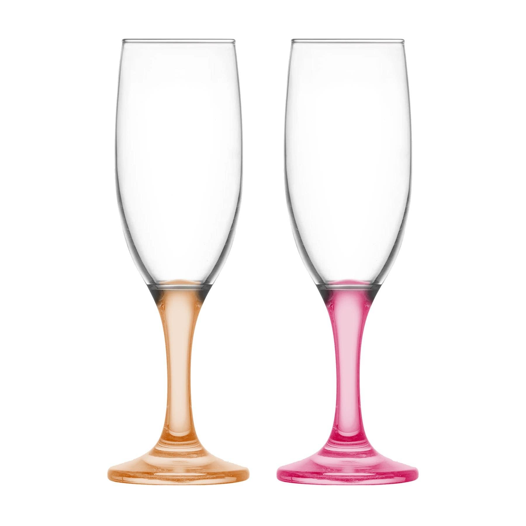Rinkit Pty Ltd - Wholesale Champagne flute - 190ml Misket Glass Champagne Flute - Coloured Stem2