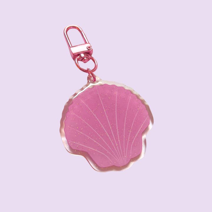 Glitter keychain - Pink shell for wholesale by Atelier Naholi