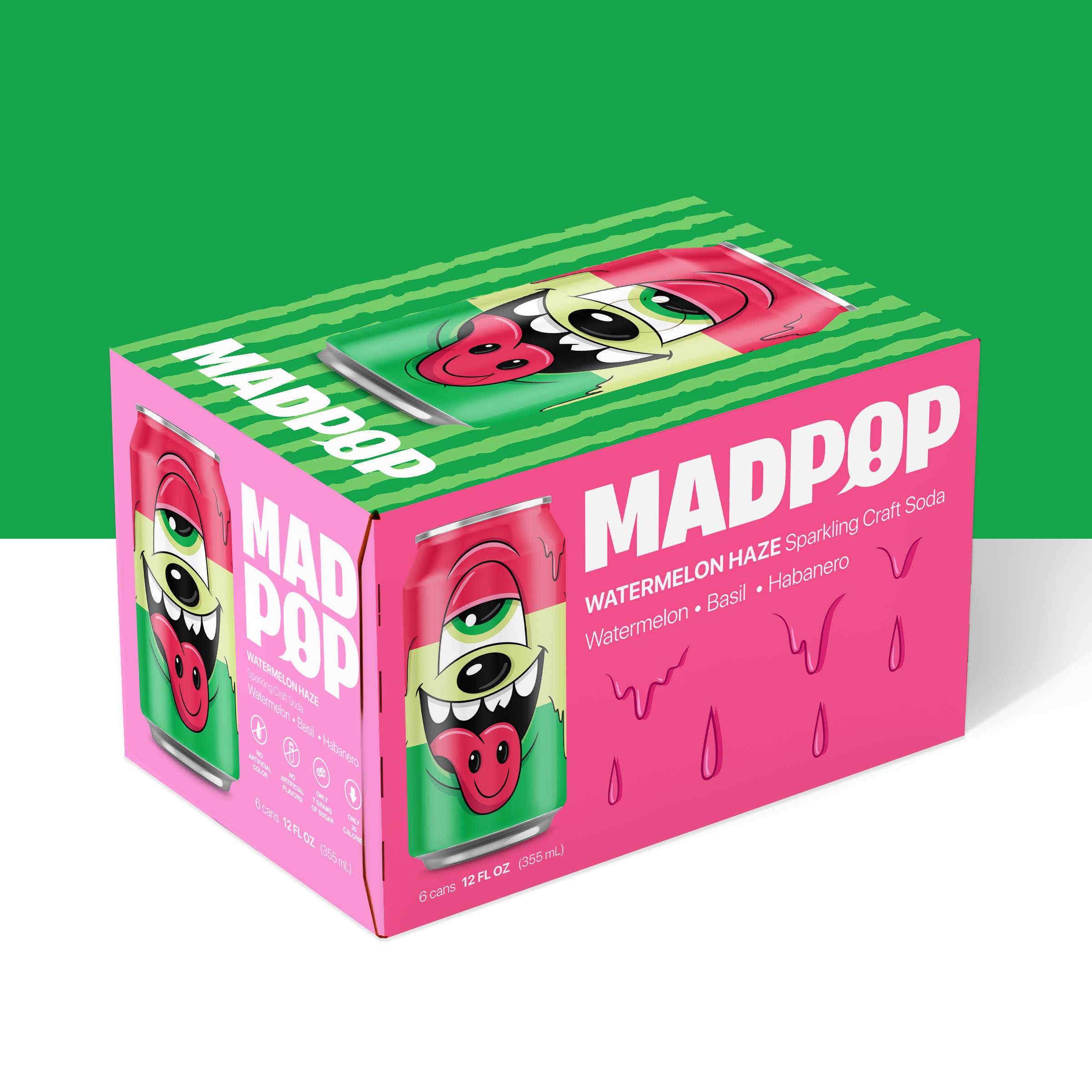 MADPOP - Wholesale Soda/Carbonated Drink - Watermelon Basil Habanero - 12 Can Case1