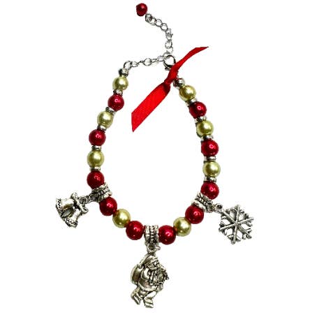 REMOVED BRAND - Wholesale Charm/dangle bracelet - Christmas Charm Bracelets w Pandora like beads - 381