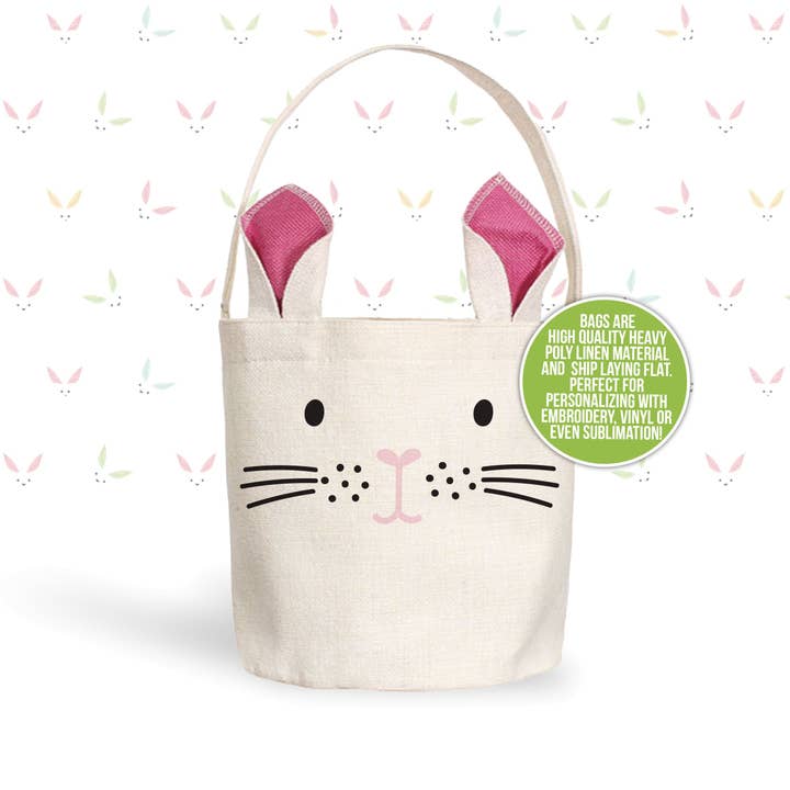 Påskekurv | kaninansigt taske lyserød eller grøn eller blå kaninører | påskeharekurv for engroshandel hos ZA Handmade Wholesale