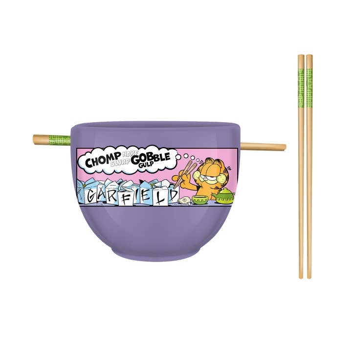 Silver Buffalo - Wholesale Bowl - Garfield Eating Takeout 20oz Ceramic Ramen Bowl