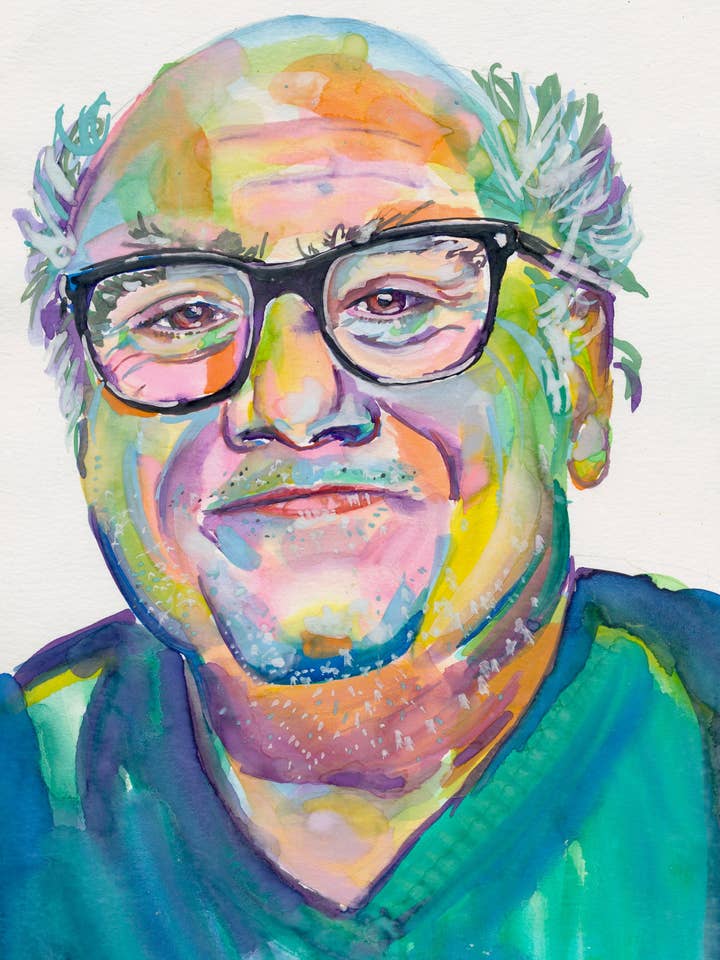 Impression aquarelle de Danny DeVito pour la vente par Rebecca Holopter