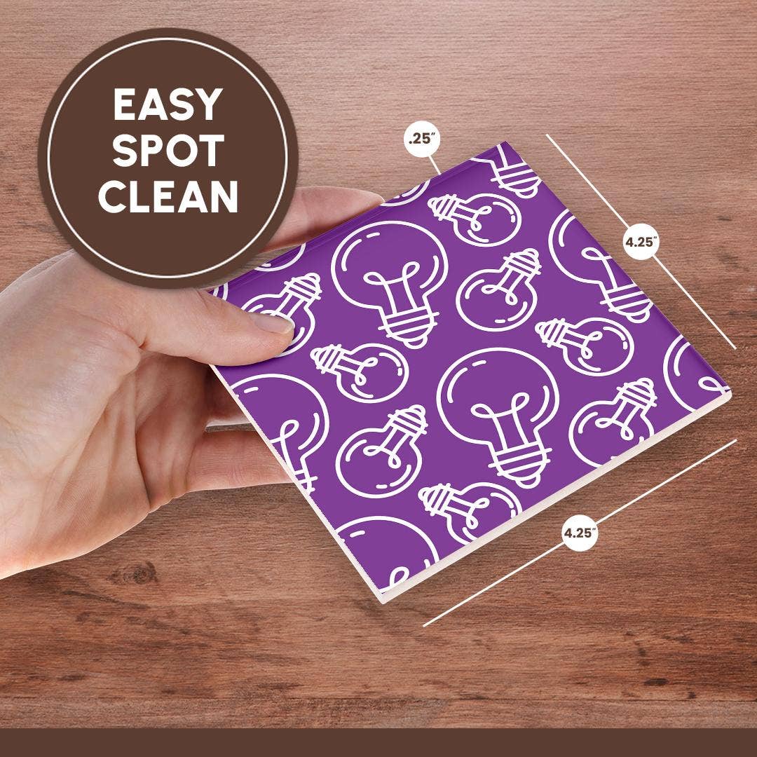 3dRose - Wholesale Coasters - 3dRose, Modern Purple and White Light Bulb Pattern, Coaster6