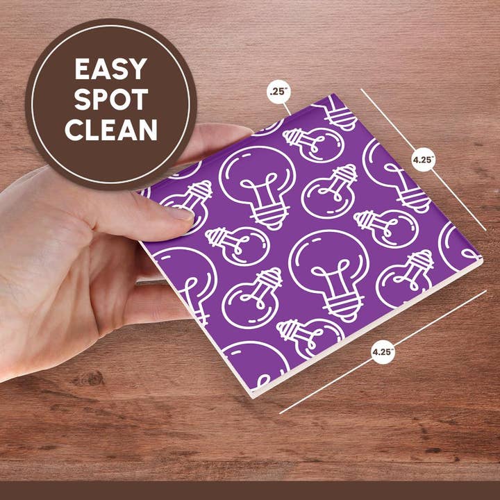 3dRose - Wholesale Coasters - 3dRose, Modern Purple and White Light Bulb Pattern, Coaster6