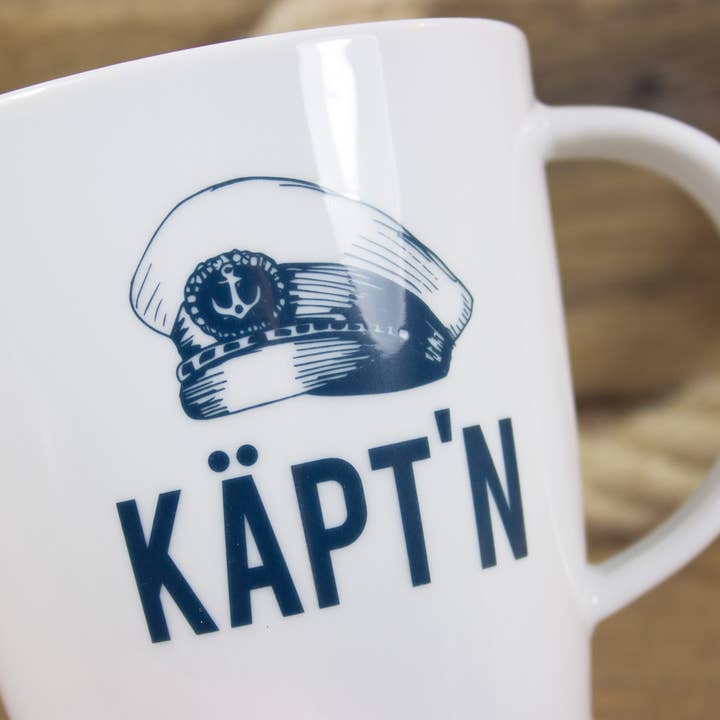 Bow & Hummingbird - Wholesale Coffee Mug - Maritime Large Porcelain Mug Captain