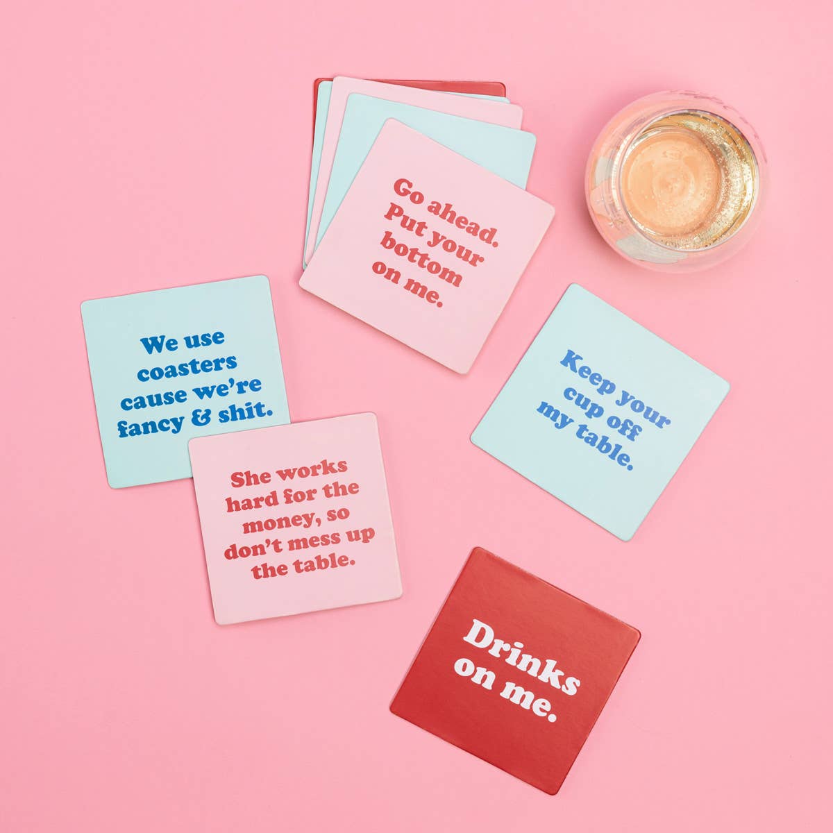 Multi color Retro Humor Coasters S/10 for wholesale on Faire1