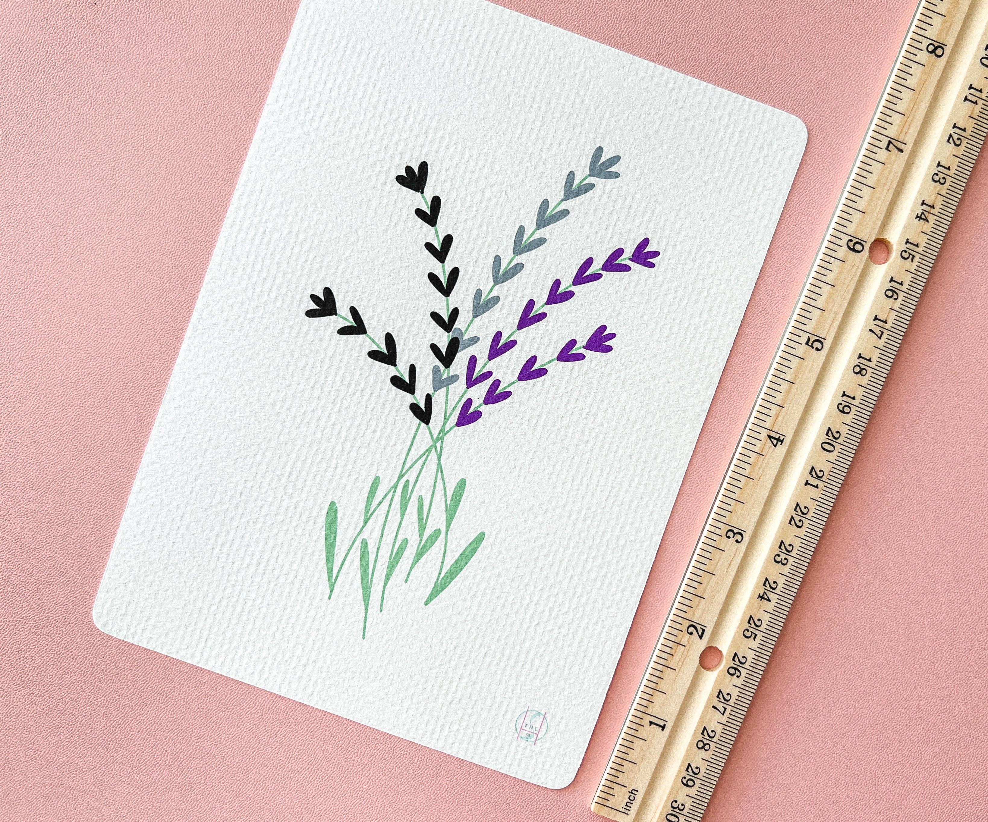 The Harpy Otter Co - Wholesale Art Print - Asexual Subtle Pride Flag Floral Print3