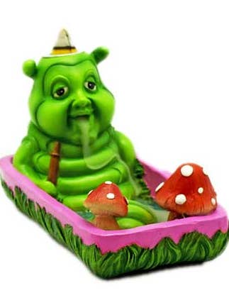 Caterpillar Smoking Hooka Back Flow Incense Burner for wholesale by Fantasy Gifts
