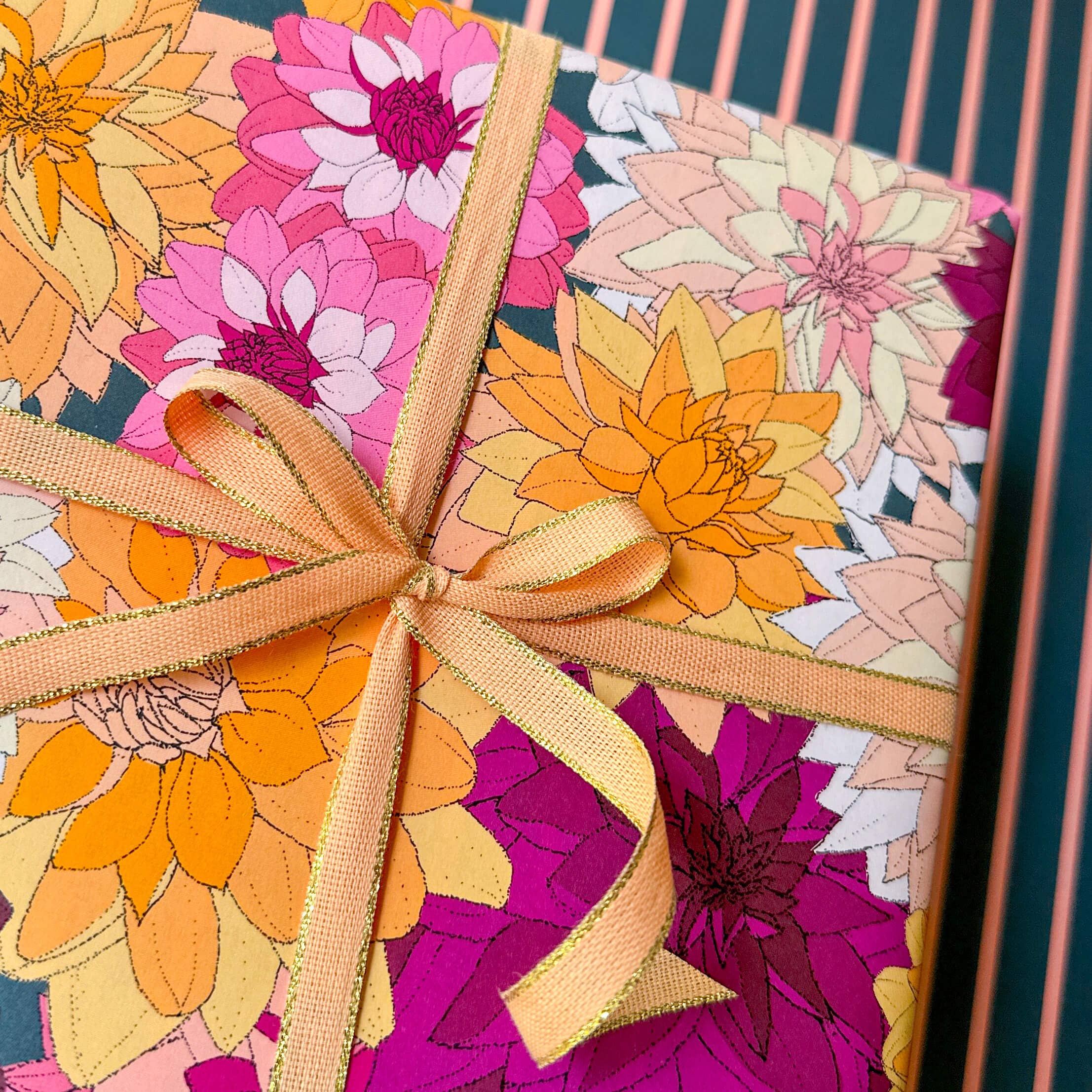 Ballard & Prescott - Vente Feuille de papier cadeau - Papier d'emballage Dahlias3