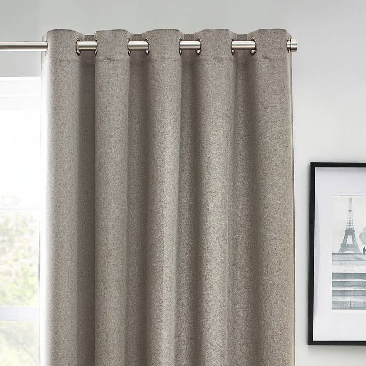 Dawn 100% Blackout Thermal Eyelet Curtains Grey for wholesale on Faire2