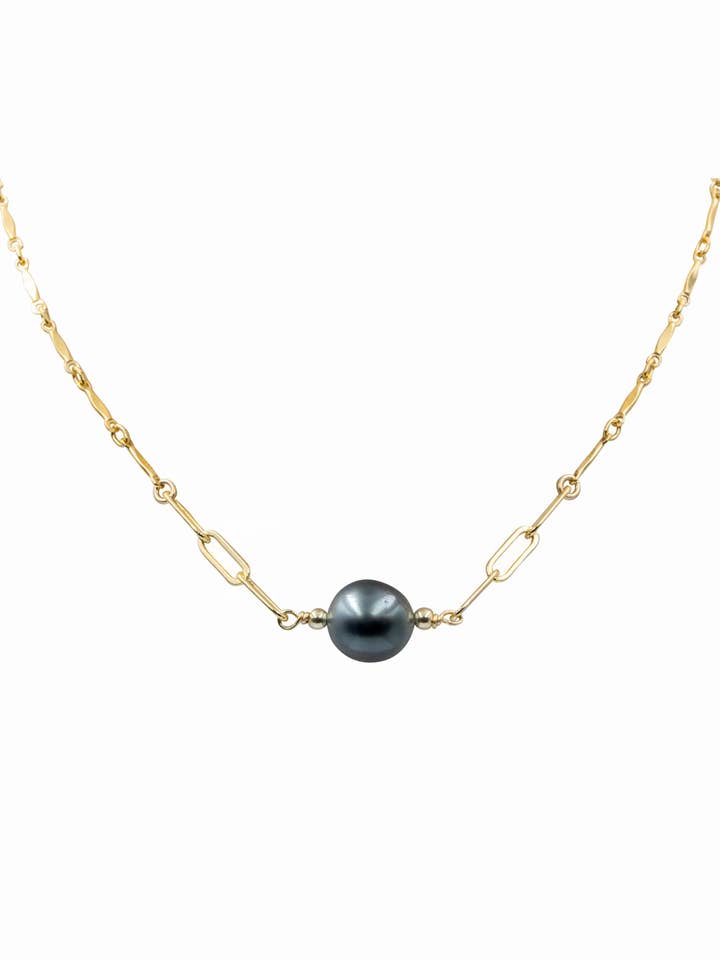 Mixed Chain Tahitian Pearl Necklace for wholesale by Keshi Co