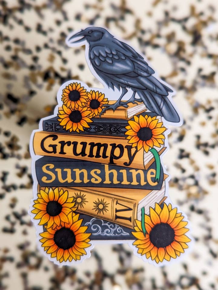 Grumpy Sunshine Buchstapel Aufkleber für den Großhandel von Tales & Tomes