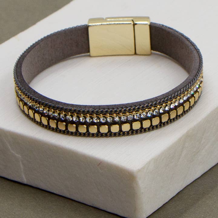 Tempest Designs - Wholesale Bangle Bracelet - Mixed metal single strand bracelet with magnetic clasp