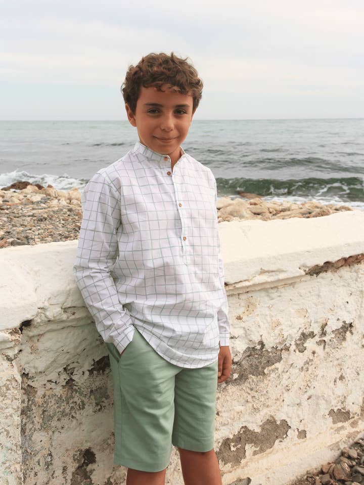 Bermudas de criança verde Cocote & Charanga por atacado de Charanga