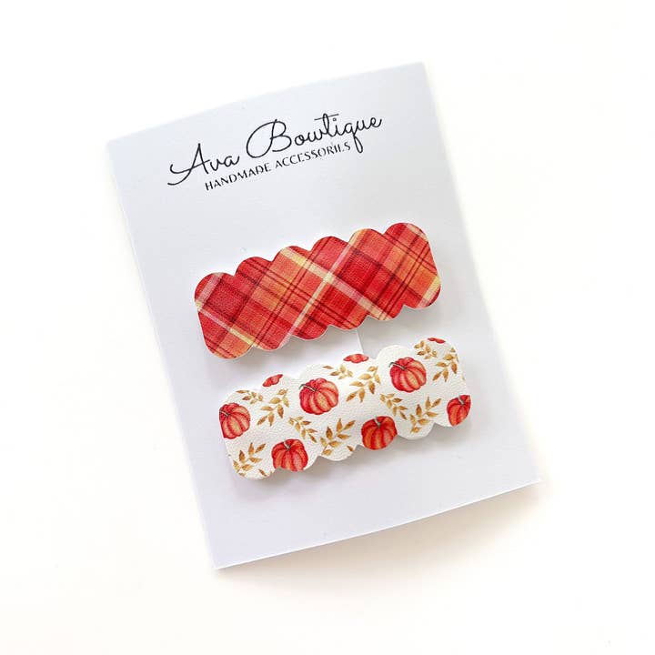 Conjunto de clipes Snap - Clipe de cabelo de abóbora - Clip Snap de Abóbora por atacado de Ava Bowtique